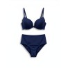 Bikini Donna – Set Due Pezzi in Elegante Blu Navy, Top con Ferretto e Slip a Vita Alta dal Taglio Modellante