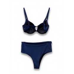 Bikini Blu Navy Vita Alta con Ferretto | Cose Così Shop