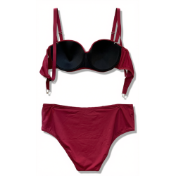 Bikini Bordeaux a Vita Alta con Ferretto | Cose Così Shop