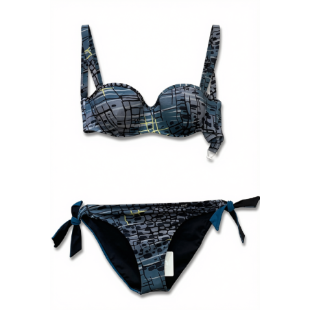 Bikini Reversibile Geometrico / Petrolio | Cose Così Shop