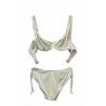Bikini Donna – Set Due Pezzi con Stampa Tropicale Vivace, Top a Fascia Drappeggiato e Slip a Vita Alta