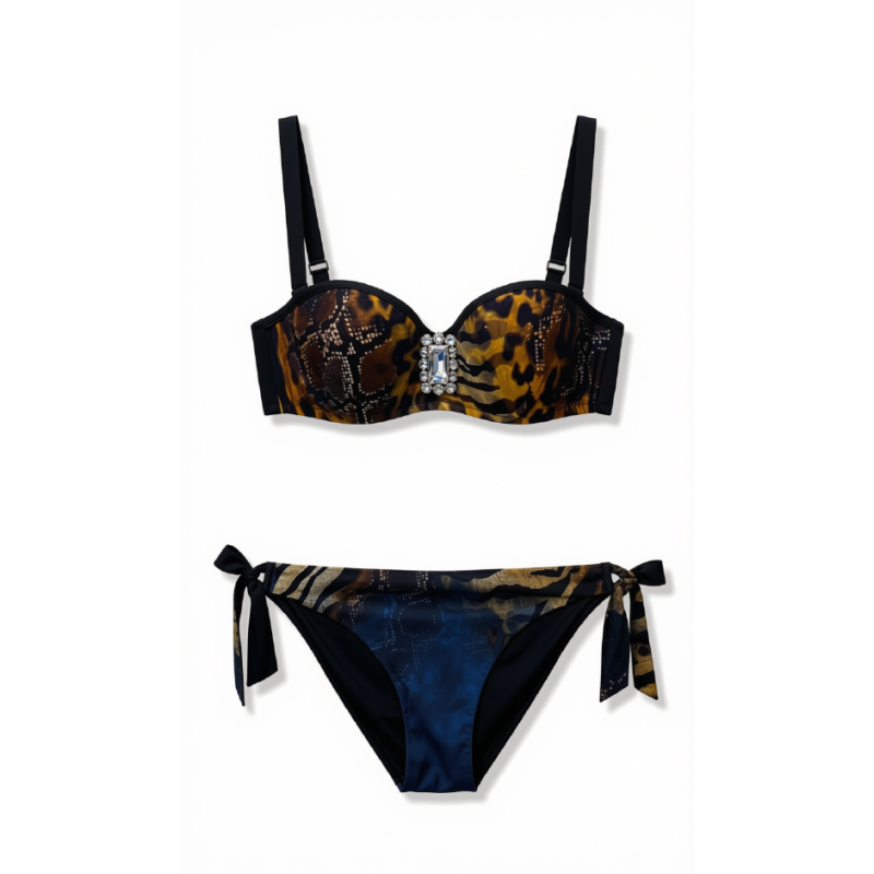Bikini Tropicale "Sunset" Fascia e Vita Alta | Cose Così Shop