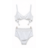 Bikini Bianco a Balconcino con Plissé | Cose Così Shop