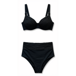 Bikini Total Black a Balconcino con Dettagli Oro | Cose Così Shop