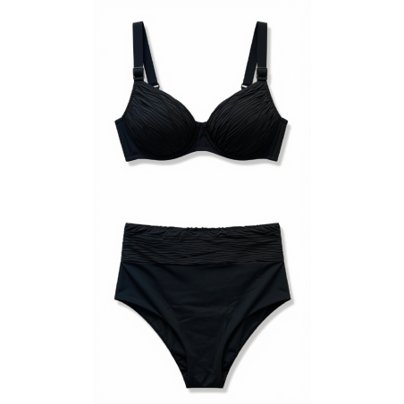 Bikini Total Black a Balconcino con Dettagli Oro | Cose Così Shop