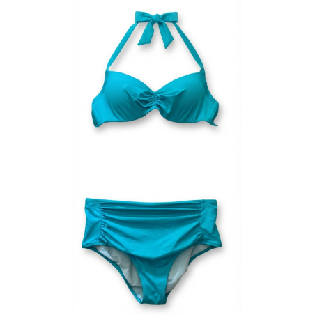 Bikini Donna – Set Due Pezzi in Tinta Unita Turchese,