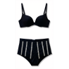 Bikini Nero a Vita Alta con Dettagli Verticali | Cose Così Shop
