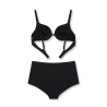 Bikini Nero a Vita Alta con Dettagli Verticali | Cose Così Shop