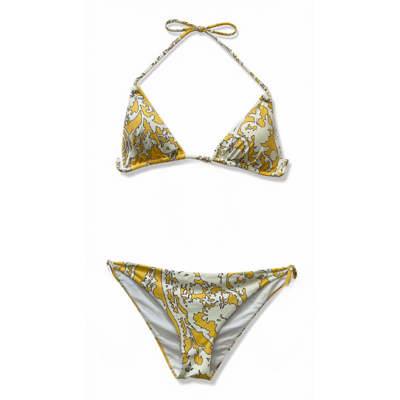 Bikini Donna – Set Due Pezzi con Stampa Paisley "Sunny Paisley", Top a Triangolo Regolabile e Slip con Laccetti Laterali