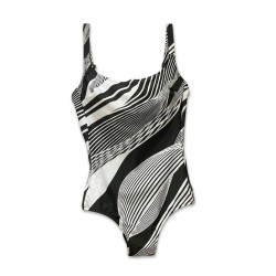 Costume Intero Donna Parah – Fantasia Geometrica Bianco e Nero con Ferretto Interno