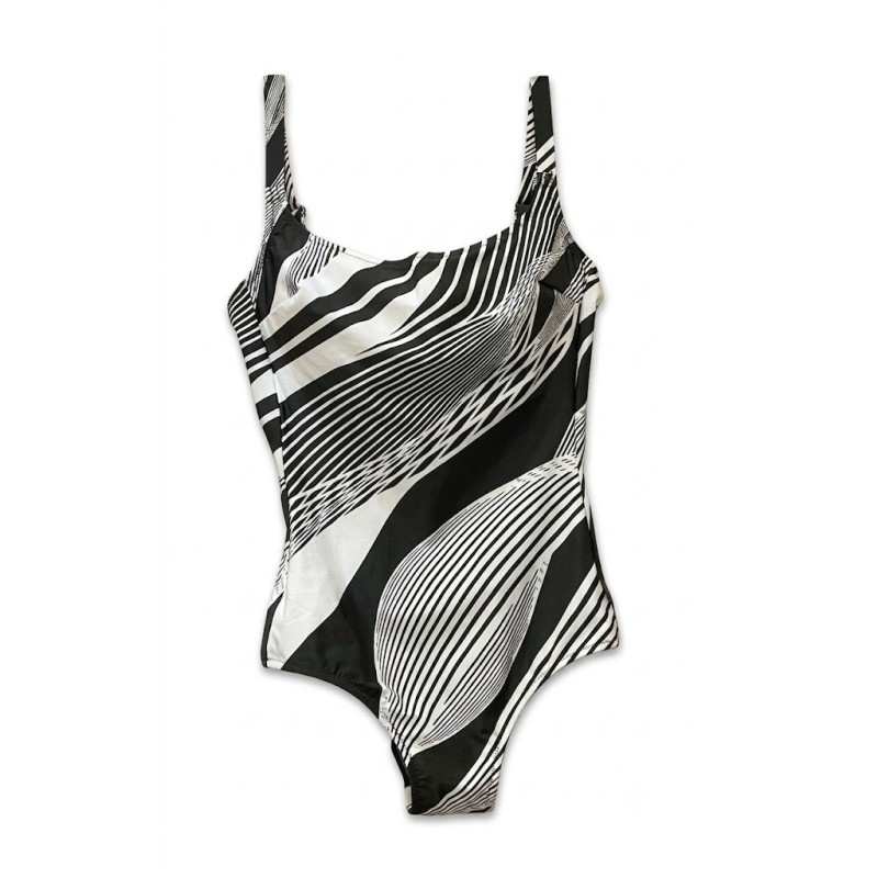 Costume Intero Parah Bianco e Nero Geometrico | Cose Così Shop