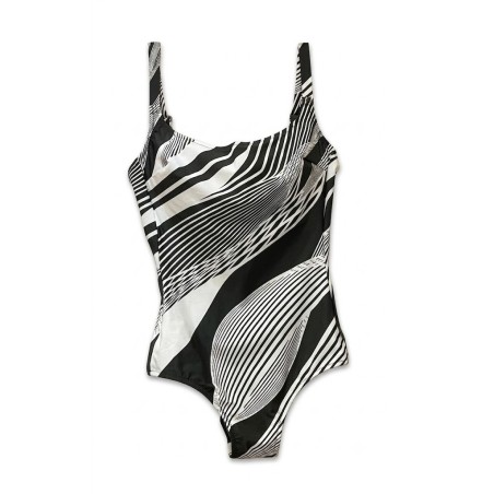 Costume Intero Donna Parah – Fantasia Geometrica Bianco e Nero con Ferretto Interno