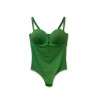 Costume Intero Donna Parah – Verde Prato Monocromatico con Coppe Preformate e Cut-Out