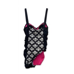 Costume Intero a Vestitino Parah Nero e Fucsia | Cose Così Shop