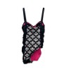 Costume Intero a Vestitino Parah Nero e Fucsia | Cose Così Shop