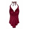 Costume Intero Donna Parah – Stampa Floreale su Base Burgundy con Scollatura Allacciata