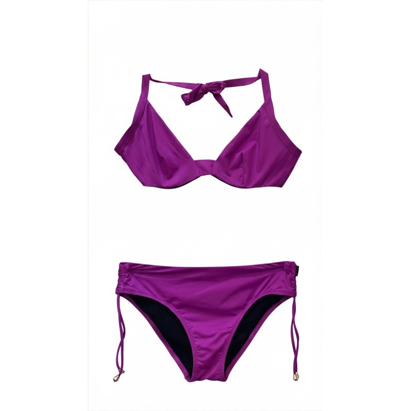 Bikini Donna – Set Due Pezzi in Viola Intenso con Allacciatura Regolabile