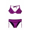 Bikini Donna – Set Due Pezzi in Viola Intenso con Allacciatura Regolabile