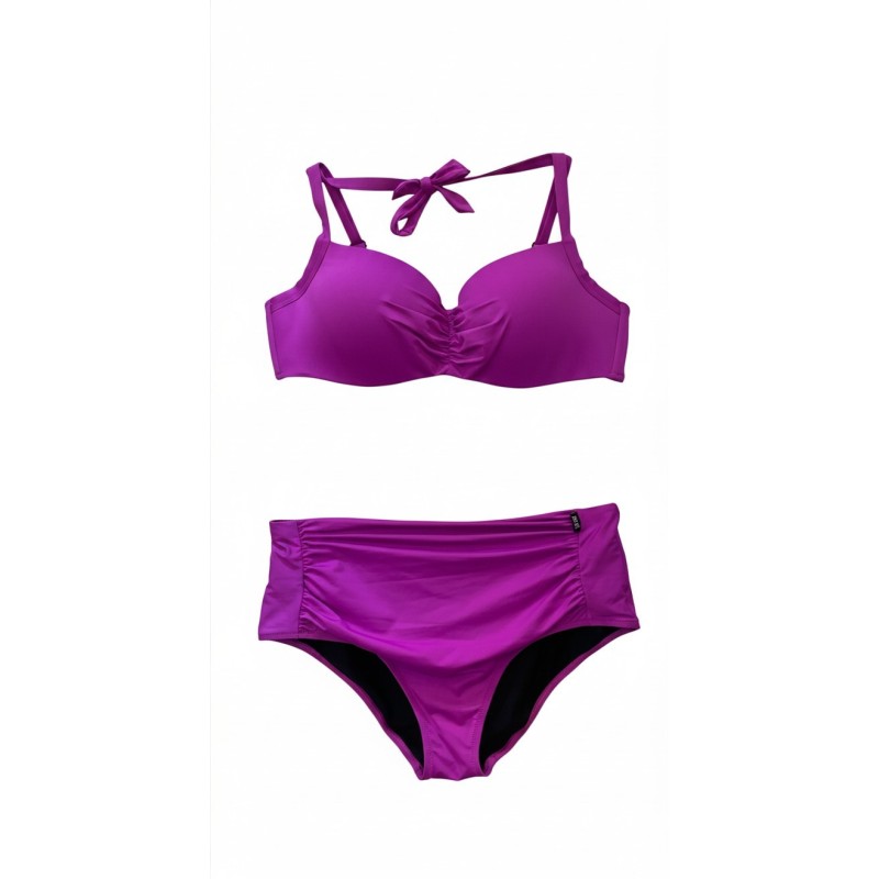 Bikini Viola Vita Alta con Balconcino | Cose Così Shop