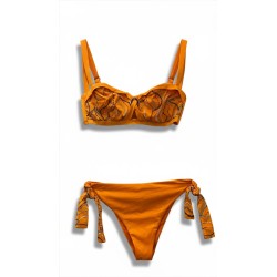 Bikini Arancione con Motivo a Onde | Cose Così Shop