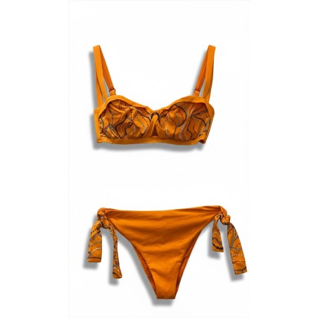 Bikini Arancione con Motivo a Onde | Cose Così Shop