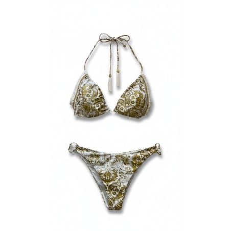 Bikini Barocco Oro e Bianco con Nappe | Cose Così Shop