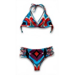 Bikini Geometrico Multicolor con Slip Cut-Out | Cose Così Shop