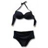 Bikini Nero Vita Alta Drappeggiato | Cose Così Shop