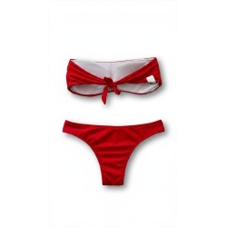 Bikini Rosso a Fascia con Nodo | Cose Così Shop